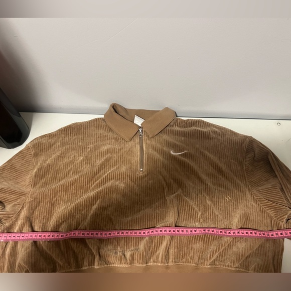 Nike Tan Cropped Ribbed Polo Sweatshirt - Picture 6 of 6
